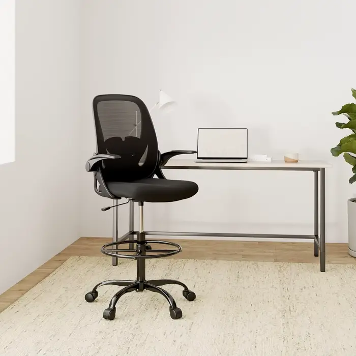 Chaise de bureau haute ergonomique avec accoudoirs relevables, chaise de direction pour bureau debou