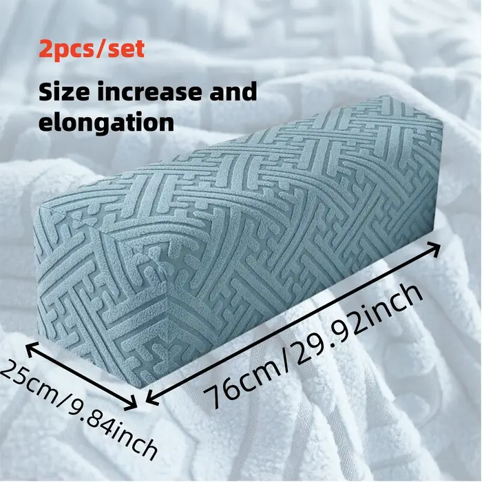 2 pièces 76cm x 25cm Jacquard extensible ajustement canapé bras protecteur accoudoir couvre