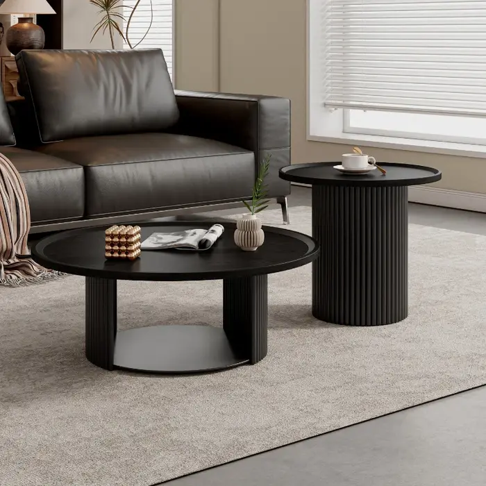 Tables basses rondes en bois