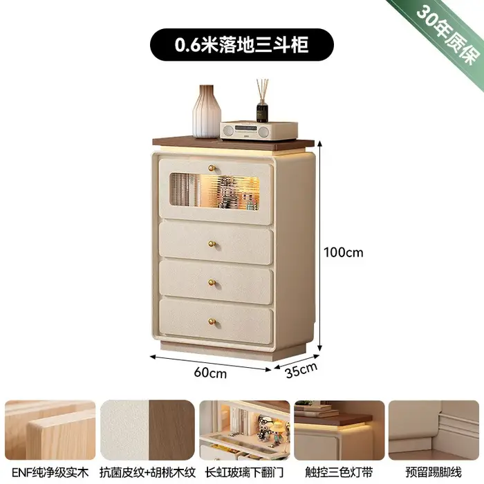 Meuble TV en Bois Massif, Armoire Moderne pour Salon et Chambre, Meuble de Rangement Latéral pour Té