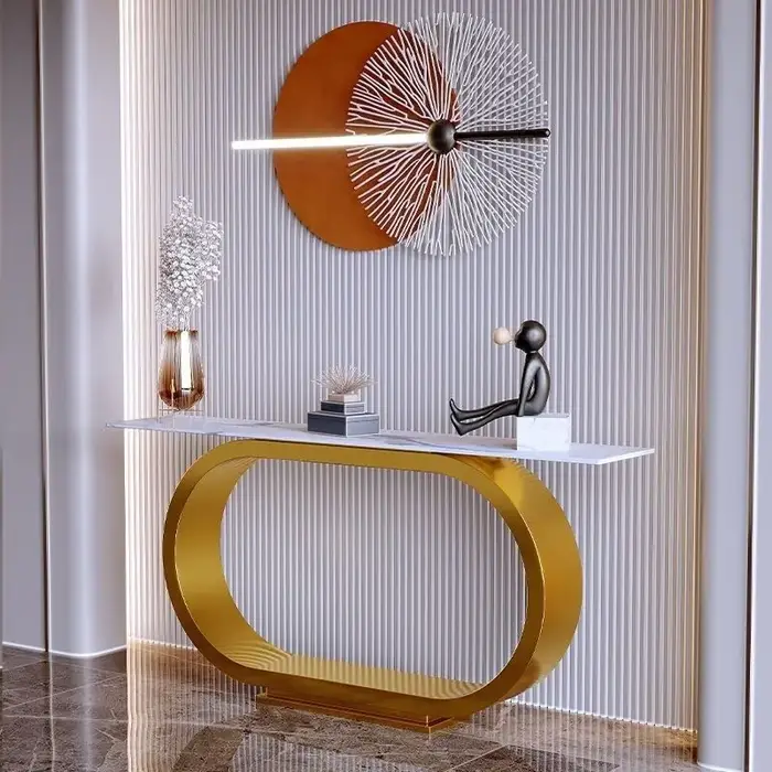 Table Console neutre italienne Simple et élégante, Table d'entrée étroite pour Salon, meubles de mai