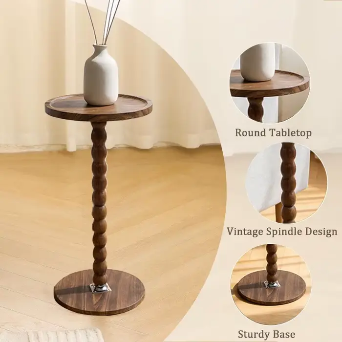 Table d'appoint ronde, petite table à boissons pour petits espaces