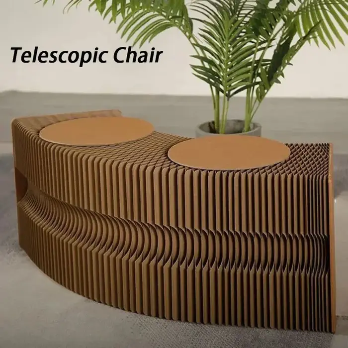 Chaise télescopique pliable en papier kraft