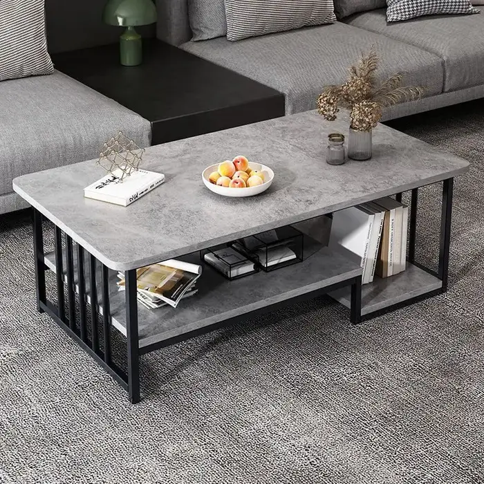 Table basse en métal à 2 niveaux