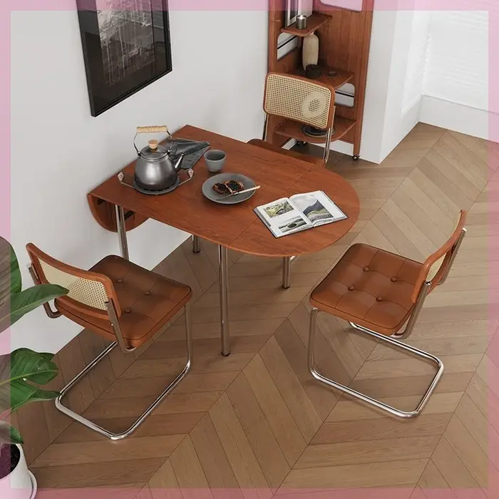 Ensemble table et chaises pliantes minimalistes nordiques - Table vintage pour petits espaces - Tabl