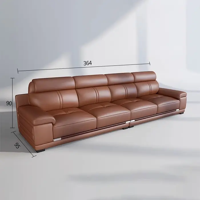 Linlamlim Canapé en cuir en forme de L de luxe moderne pour salon