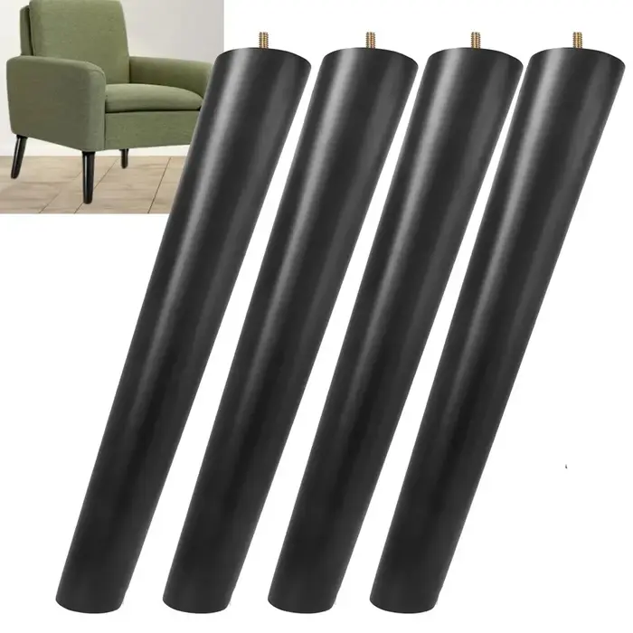 Ensemble de 4 pieds de canapé en bois massif - Pieds de meubles en chêne naturel pour canapé moderne