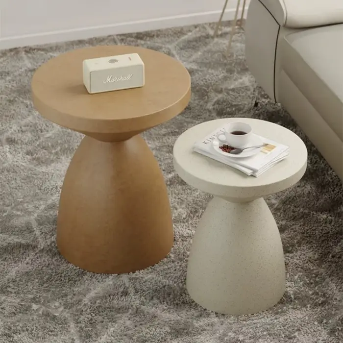 Table d'appoint ronde moderne de luxe en magnésium pour salon