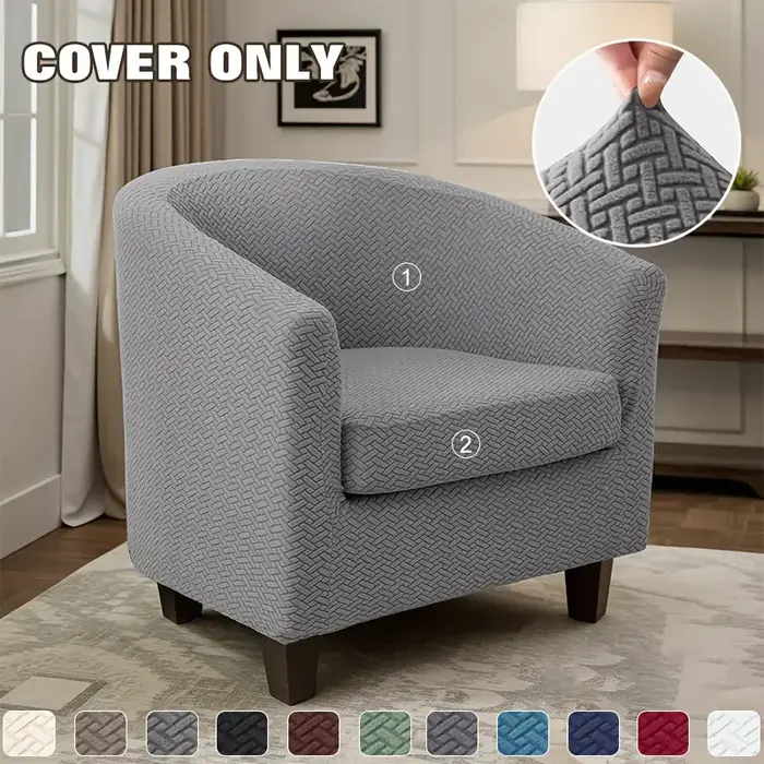 1 ensemble de housses de chaise de baignoire en Jacquard