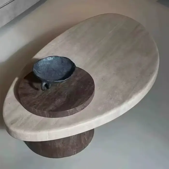 Table basse en marbre à couvercle rigide