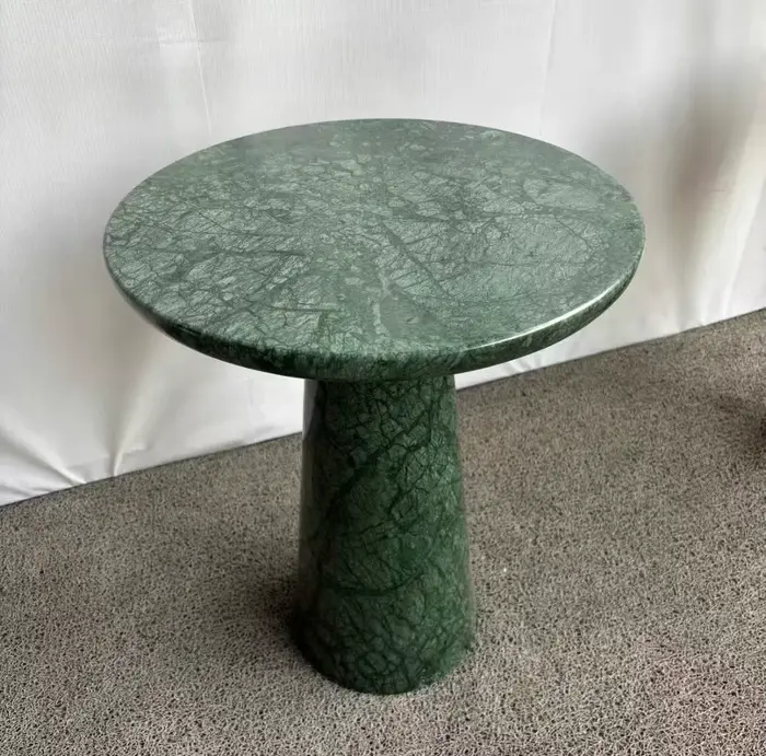 Table d'appoint étroite en pierre verte, Table d'appoint ronde, Table de chevet moderne, petite Tabl