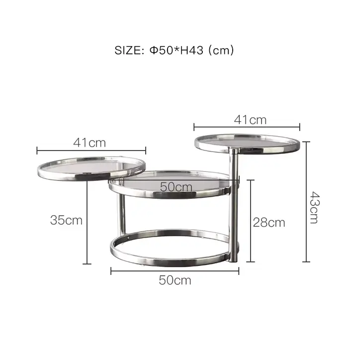 Table basse en acier inoxydable avec verre du Guatemala, table à thé moderne, appartement