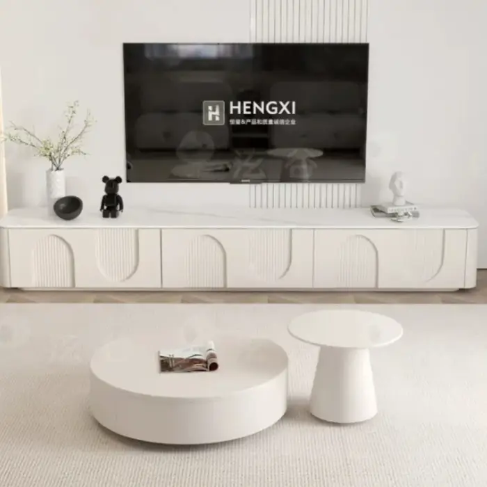 Meuble TV mural blanc moderne pour salon