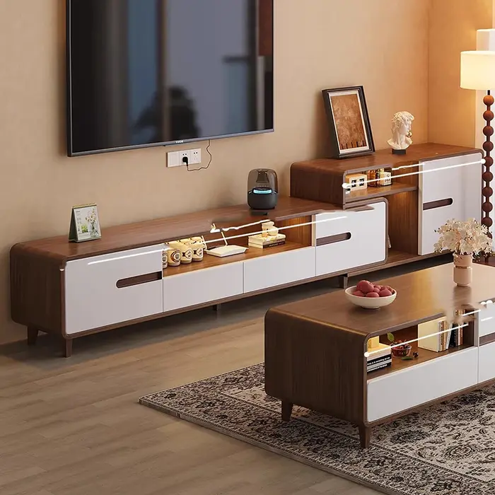 Ensemble De meuble Tv rétro en bois