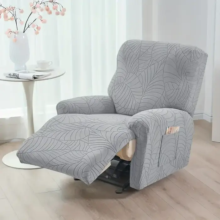 4 housses de canapé inclinable jacquard élastiques, antidérapantes et lavables pour fauteuil relaxan