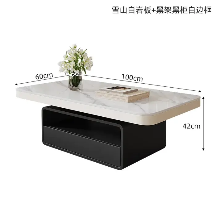 Tables basses rectangulaires modernes avec tiroirs De rangement Tables basses françaises Premium meu