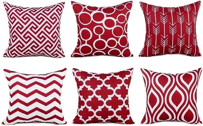 Housse de coussin décorative carrée en lin