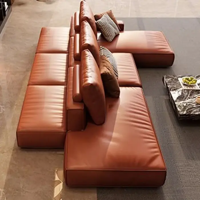 Canapés de salon modernes de luxe, canapé en cuir, fauteuil sectionnel, Pouf, Tables de conférence,