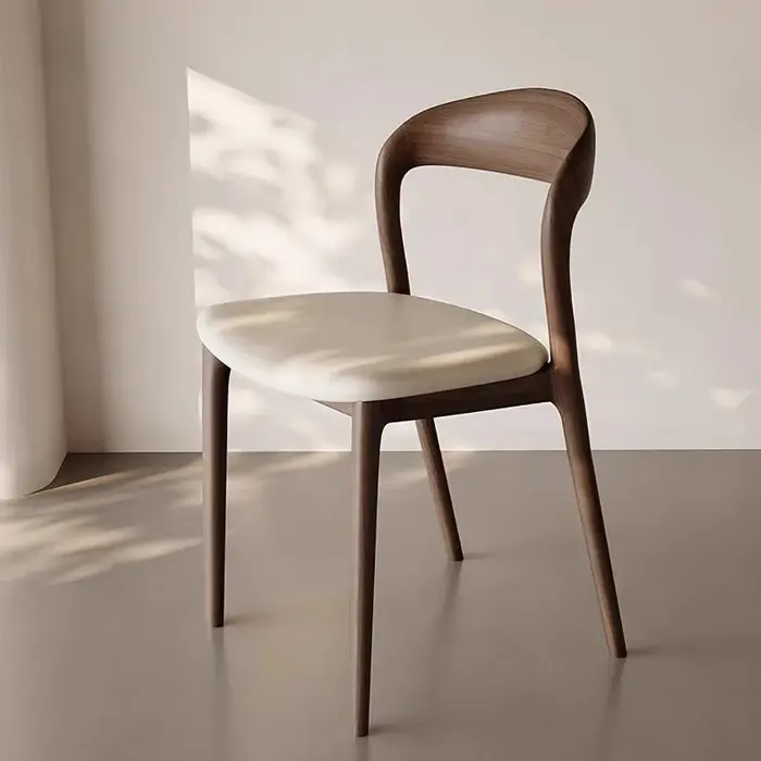 Chaise de salle à manger en bois massif de style mid-century, chaise de loisirs moderne et minimaliste avec dossier, pour bureau d'étude, maison, hôtel, robuste