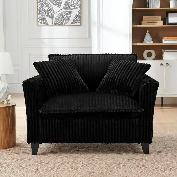 Fauteuil d'appoint surdimensionné, fauteuil simple avec accoudoirs et coussins, fauteuil paresseux r
