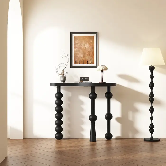 Table Console étroite noire Kawaii