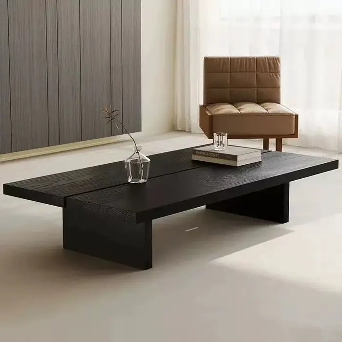 Tables basses vintage en bois massif noir