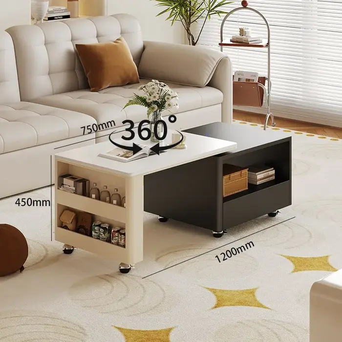 Table basse transparente au sol