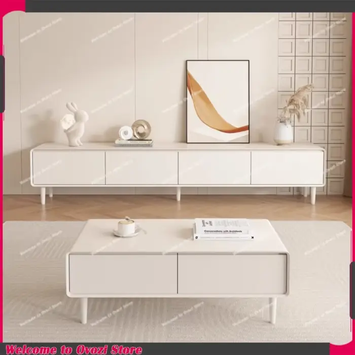 Meuble TV d'angle de luxe minimaliste avec rangement et pieds
