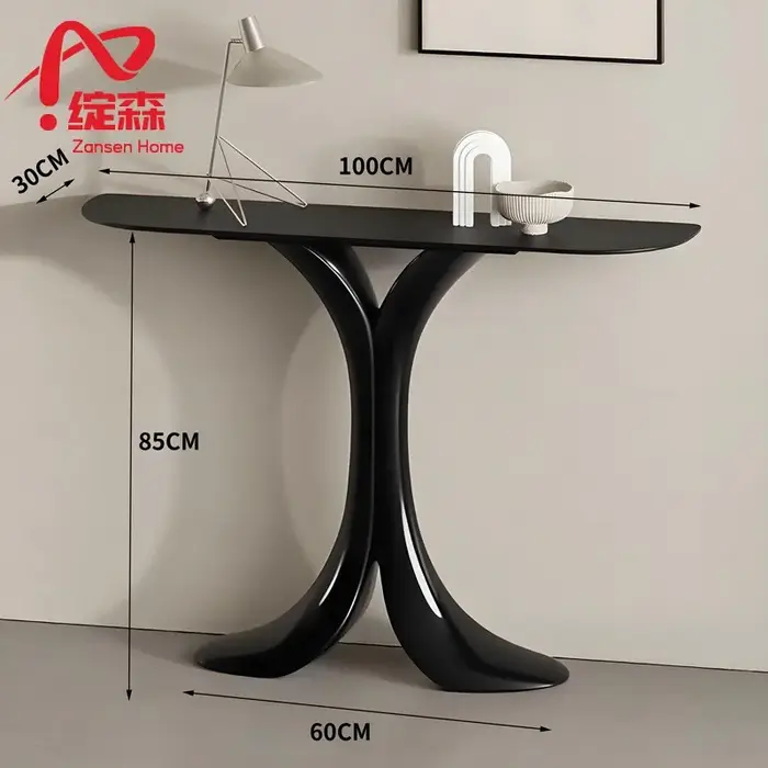 Table de Console minimaliste italienne, lisse et incurvée, esthétique de qualité supérieure, mobilie