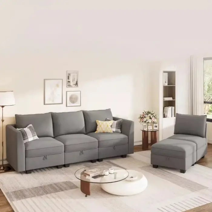 Canapé de salon classique inclinable appartement accoudoir coin