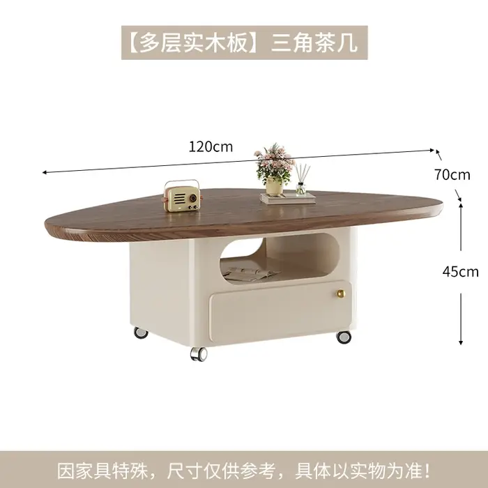 Glam Table Basse européenne Triangle Design Table Basse moderne Unique avec roues de rangement Table