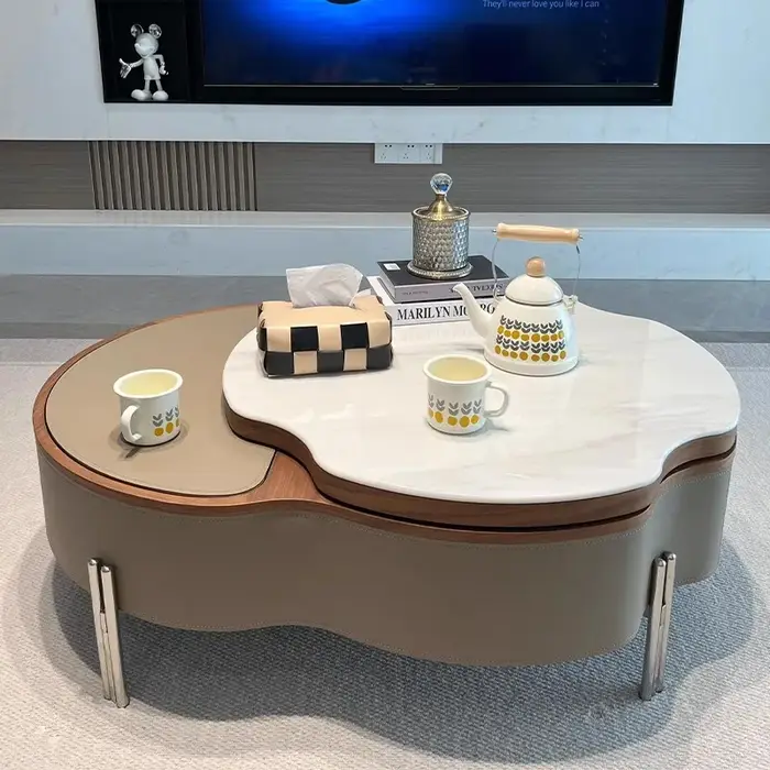 Table basse de rangement Design, tiroir organisateur géométrique moderne, Table basse nordique, Tabl