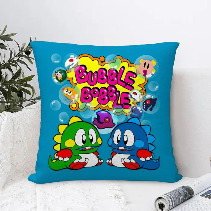 Juste de coussin imprimée recto-verso pour canapé, taie d'oreiller décorative en peluche courte, cad