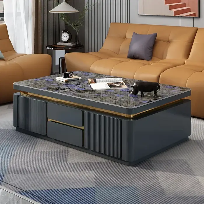 Table basse simple, moderne, chic, luxueuse, nordique, élégante, stylée, pour espace de vie, Mesa Ce