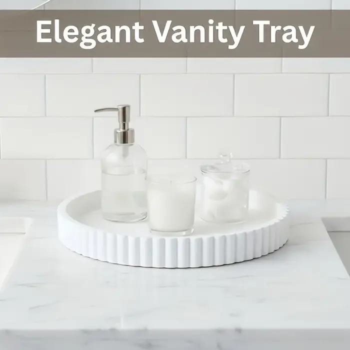 Plateau de table basse rond blanc