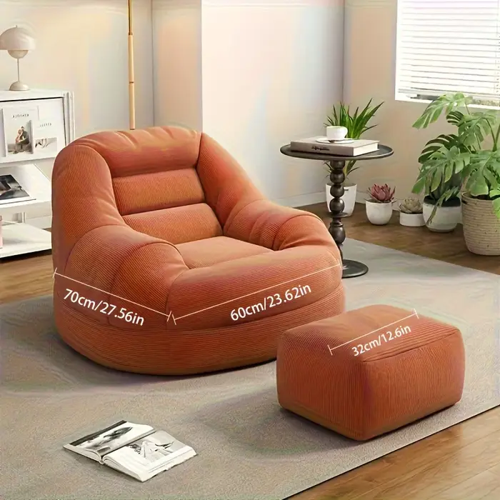Canapé et repose-pieds en tatami paresseux, chaise simple – Parfait pour chambre à coucher, balcon, petit espace, salon ou repos au bureau.