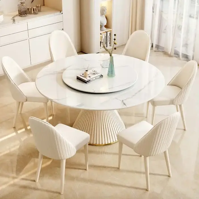 Table ronde Unique De luxe design grand ensemble De Table à manger De cuisine nordique salon moderne