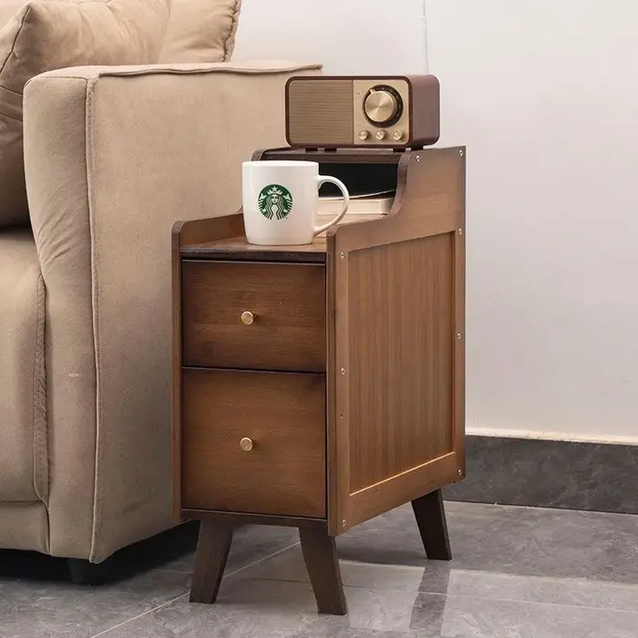 Table de chevet moderne et Simple en bambou, 20-30cm, petite armoire à bord étroit, support de range