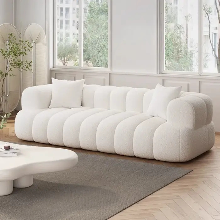 Canapé sectionnel inclinable en peluche