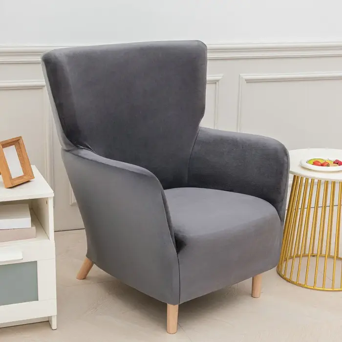 1PC couleur unie élastique Club fauteuil housses argent renard velours doux chaise couverture simple canapé couvre maison comptoir hôtel 커
