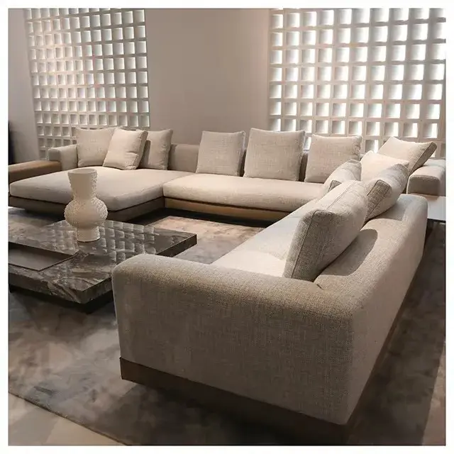 Ensemble de canapé modulaire minimaliste moderne en forme de I pour hôtels et salons
