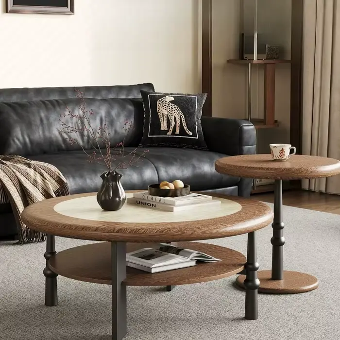 Tables basses rondes en bois