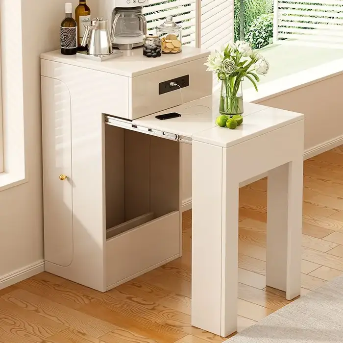 Table à manger extensible moderne japonaise blanche pliante salon