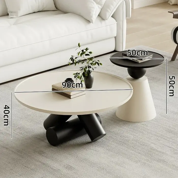 Petites tables basses rondes bon marché, ensembles de tables basses compactes, tables d'appoint d'angle, meubles Stolik Kawowy pour le salon