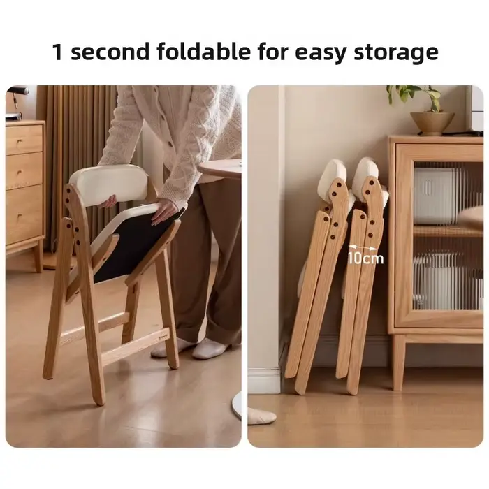 Chaise pliante en bois massif de chêne