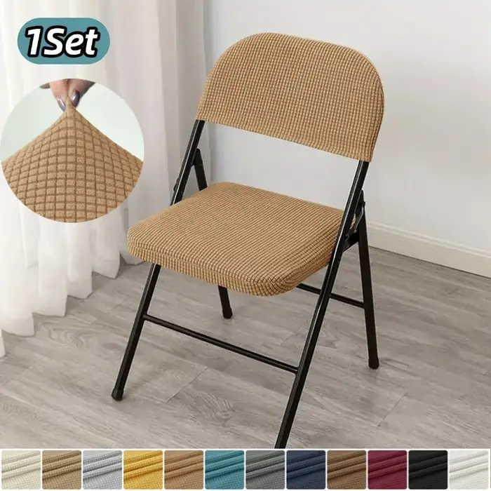 Housse de chaise pliante en polaire pour salle à manger