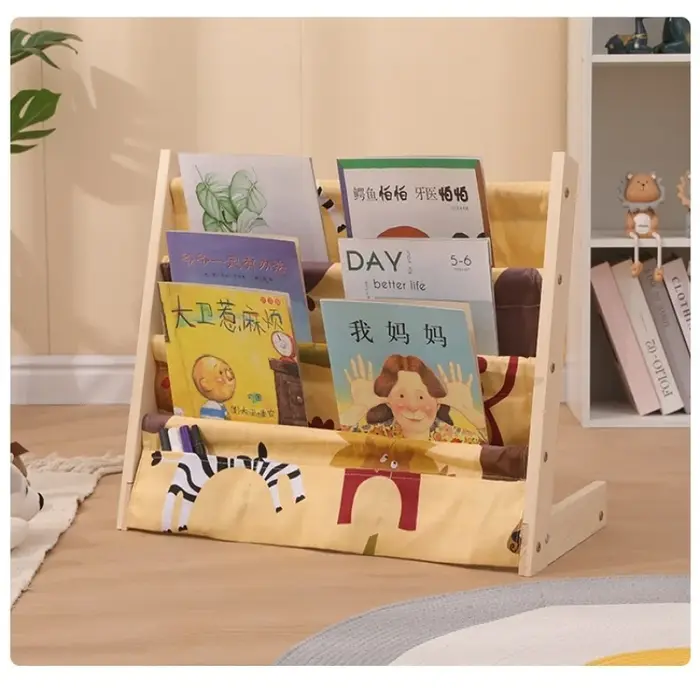 Bibliothèque d'exposition pour enfants, organisateur multicouche en bois massif, étagère de lecture 