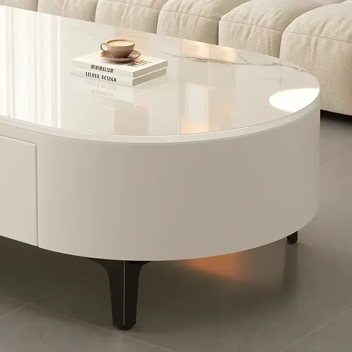 Table basse moderne Simple pour salon, organisateur ovale bon marché, Table d'appoint, collier Funky