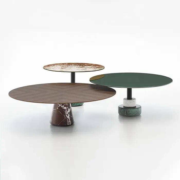 Table basse ronde moderne en marbre de luxe