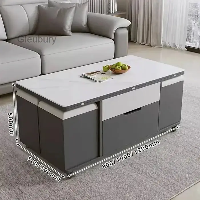 Tables Basses Modernes Multifonctionnelles avec Plateau Relevable et Rangement – Tables à Café Haut de Gamme, Design Unique et Tendance, Meubles Mesa Centro Elevable